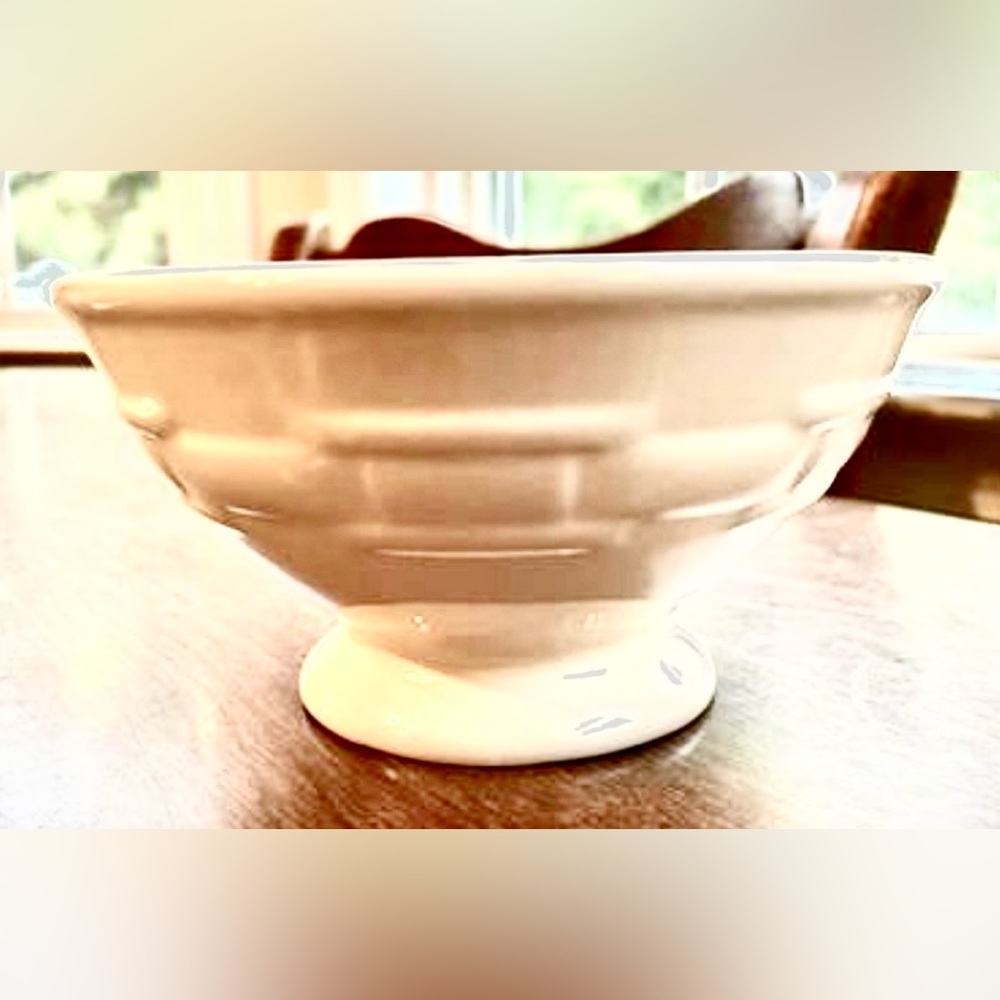 Longaberger ivory pottery 4 small ice cream bowls